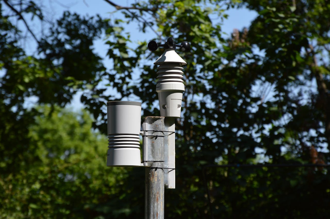 Mastering the First Impression: Your intriguing post title goes here Close-up of an anemometer and weather device on a sunny day outdoors.
